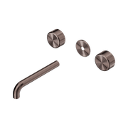 Serenity Wall Basin 185mm Spout + Metal Handle Brushed Bronze gallery detail image