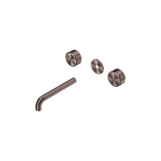 Serenity Wall Basin 185mm Spout + Metal Handle Brushed Bronze gallery detail image