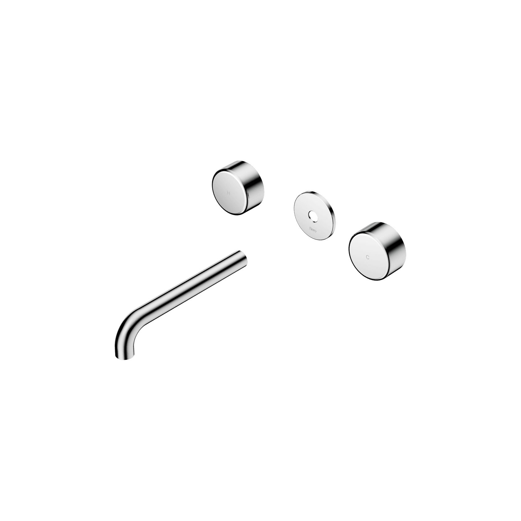 Serenity Wall Basin 185mm Spout + Metal Handle Chrome gallery detail image