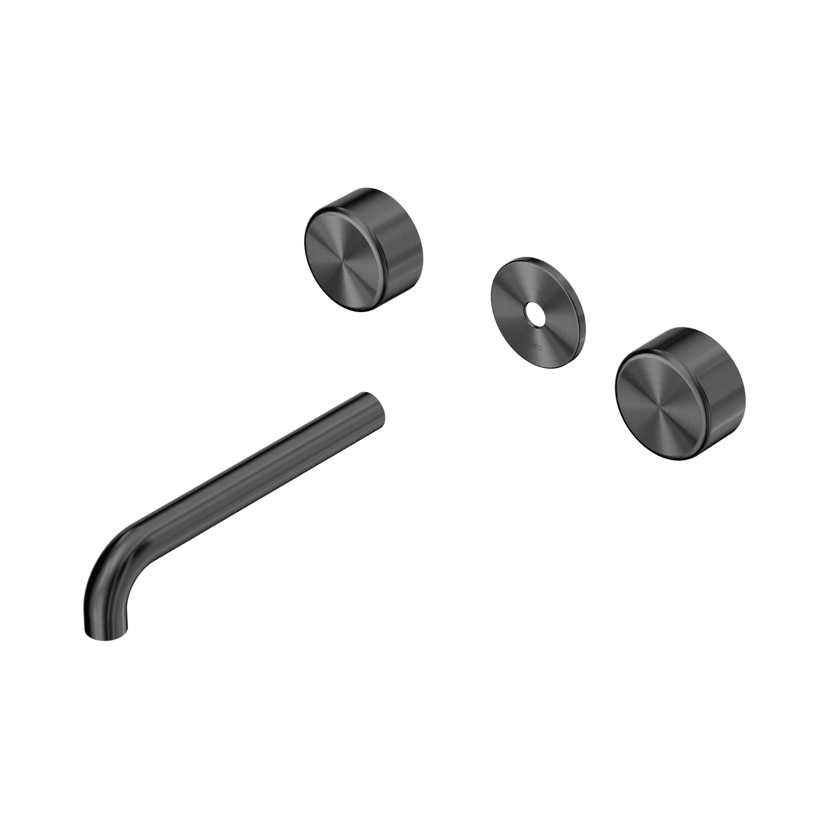 Serenity Wall Basin 185mm Spout + Metal Handle Gun Metal gallery detail image