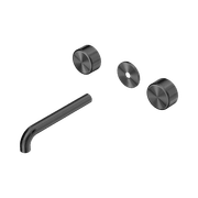 Serenity Wall Basin 185mm Spout + Metal Handle Gun Metal gallery detail image