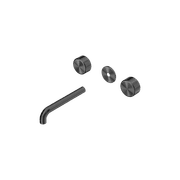 Serenity Wall Basin 185mm Spout + Metal Handle Gun Metal gallery detail image