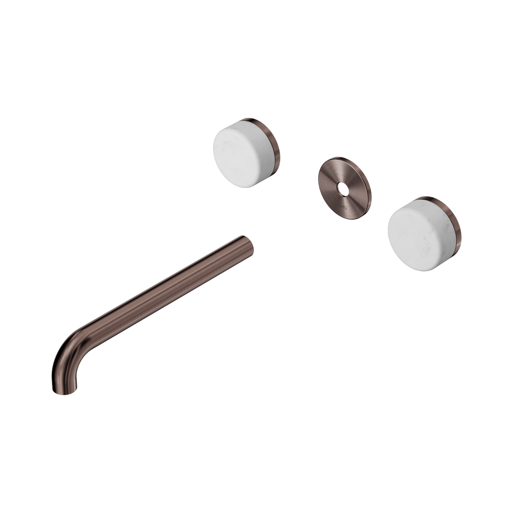 Serenity Wall Basin 220mm Spout + Carrara Handle Brushed Bronze gallery detail image