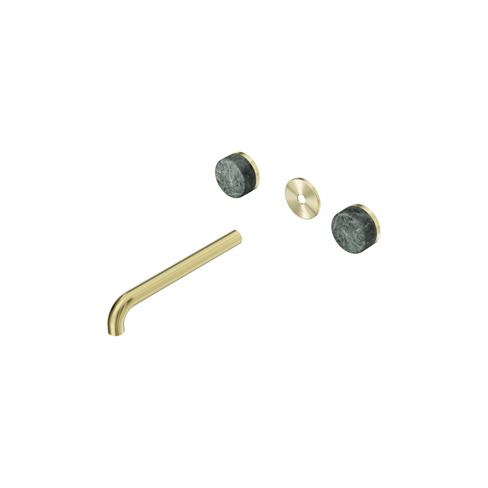 Serenity Wall Basin 220mm Spout + Verde Alpi Handle Brushed Gold gallery detail image