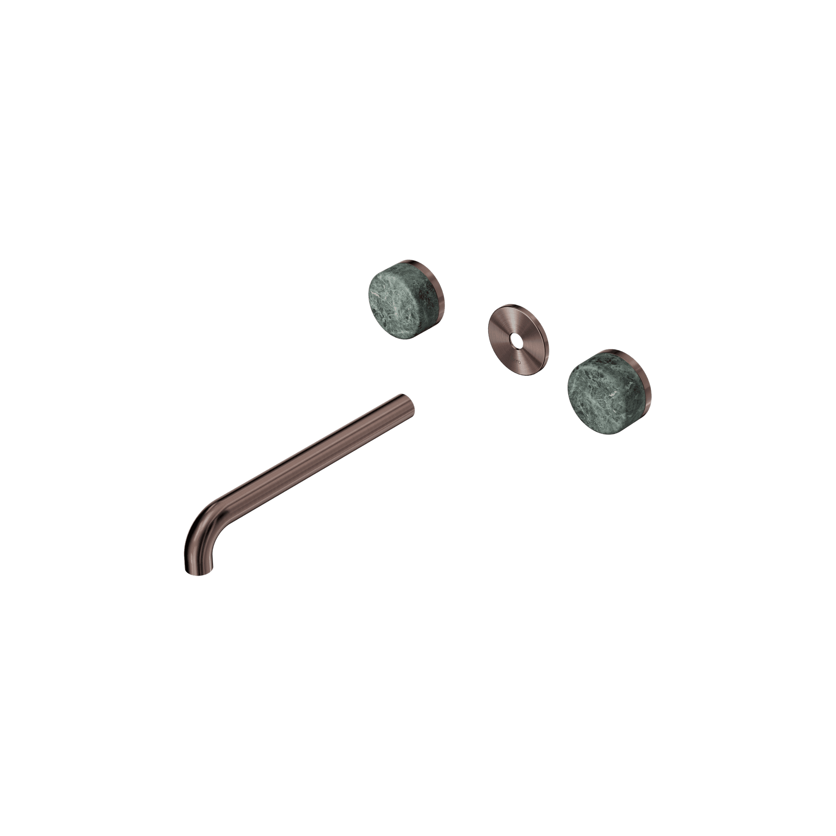 Serenity Wall Basin 220mm Spout + Verde Alpi Handle Brushed Bronze gallery detail image