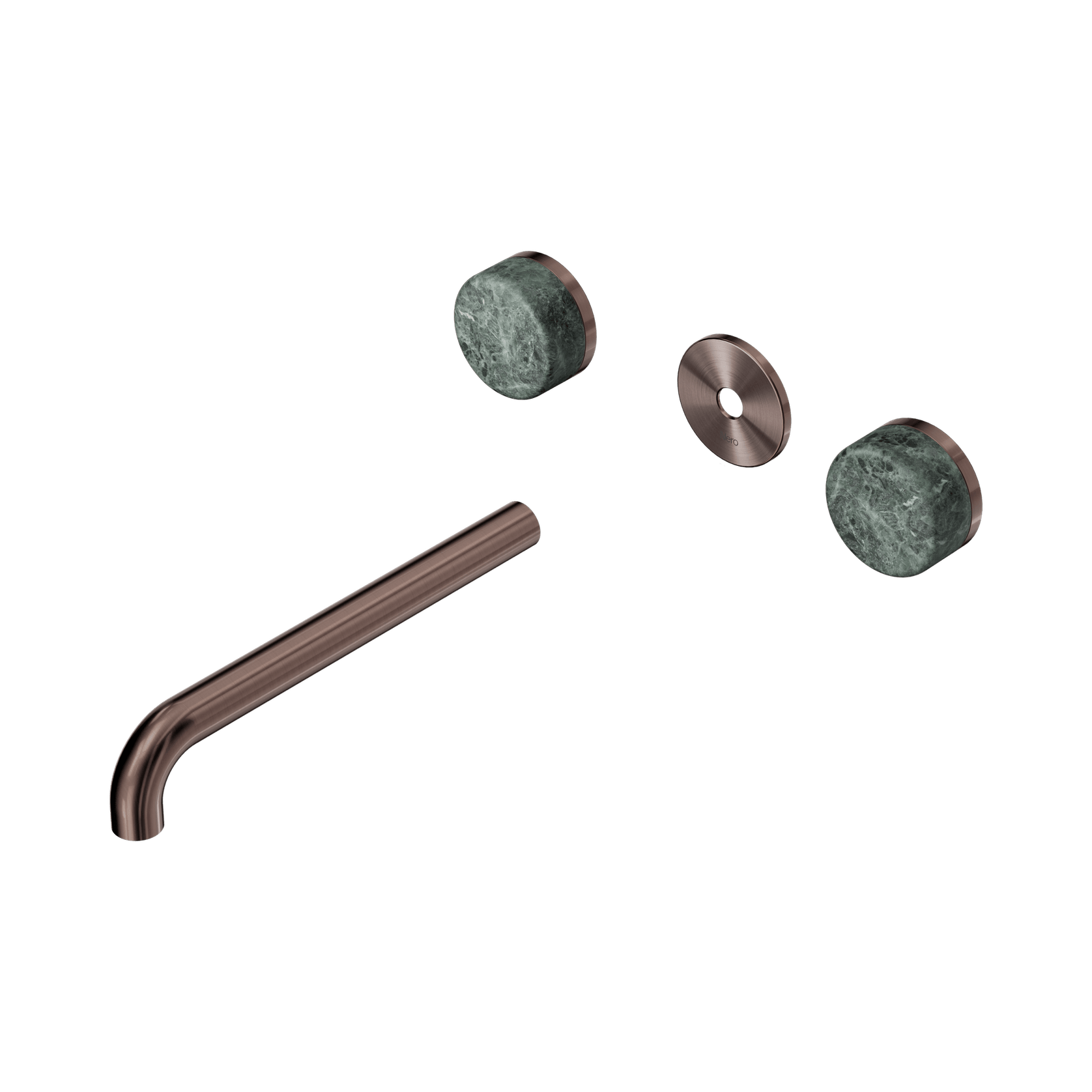 Serenity Wall Basin 220mm Spout + Verde Alpi Handle Brushed Bronze gallery detail image