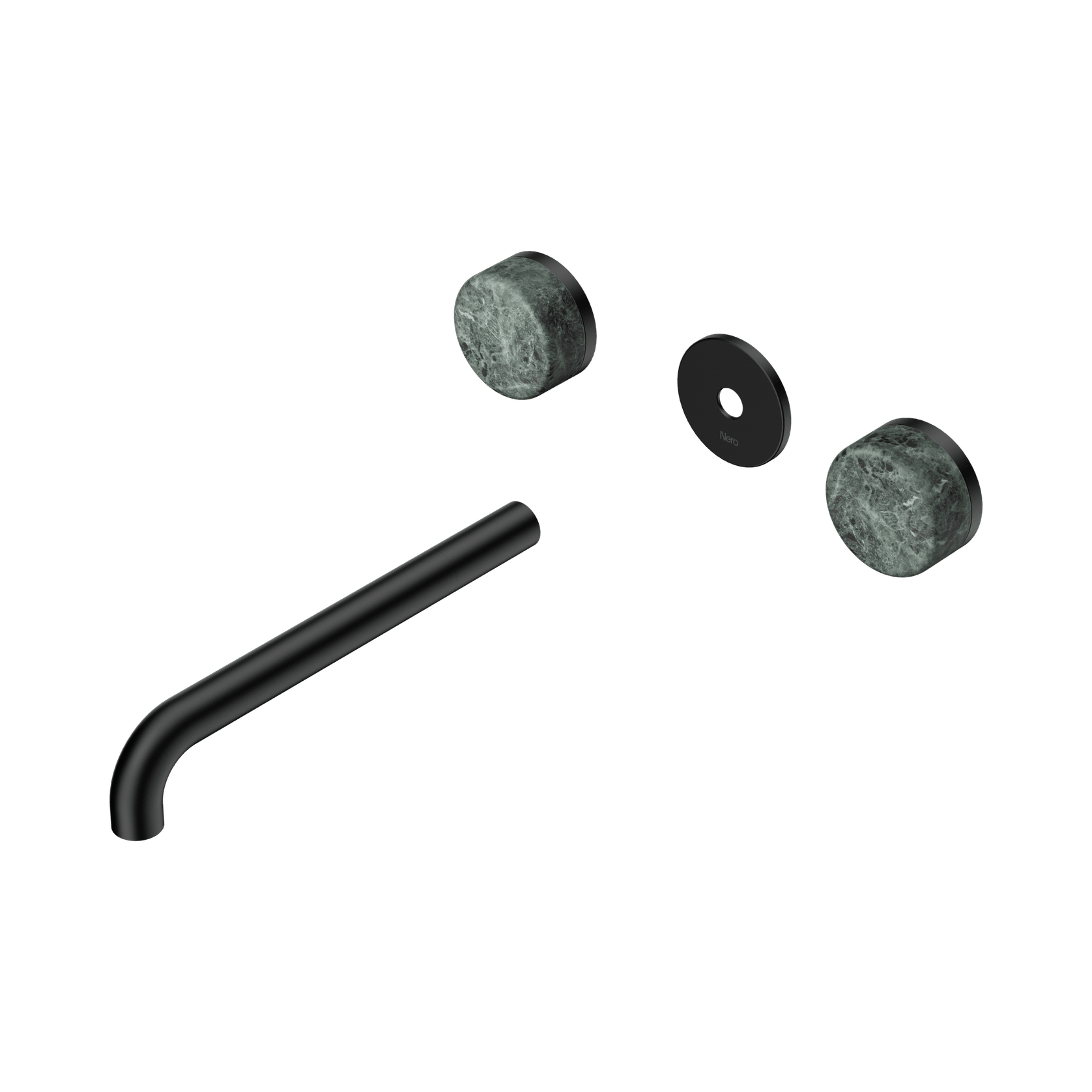 Serenity Wall Basin 220mm Spout + Verde Alpi Handle Matte Black gallery detail image