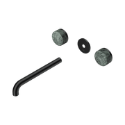 Serenity Wall Basin 220mm Spout + Verde Alpi Handle Matte Black gallery detail image