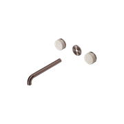 Serenity Wall Basin 220mm Spout + Rome Travertine Handle Brushed Bronze gallery detail image