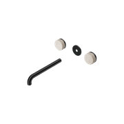 Serenity Wall Basin 220mm Spout + Rome Travertine Handle Matte Black gallery detail image