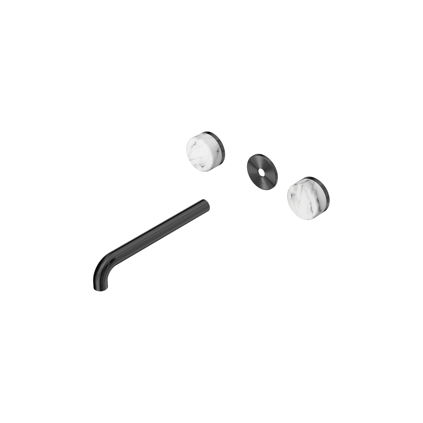 Serenity Wall Basin 220mm Spout + Arabescato Corchia Handle Gun Metal gallery detail image