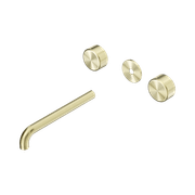 Serenity Wall Basin 220mm Spout + Metal Handle Brushed Gold gallery detail image