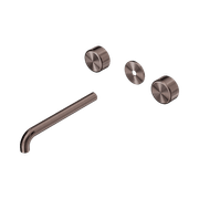 Serenity Wall Basin 220mm Spout + Metal Handle Brushed Bronze gallery detail image