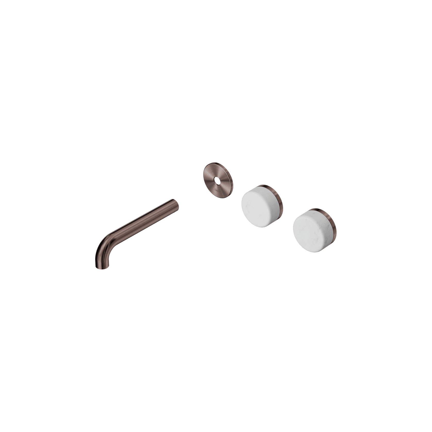 Serenity Wall Basin 160mm Offspout + Carrara Handle Brushed Bronze gallery detail image