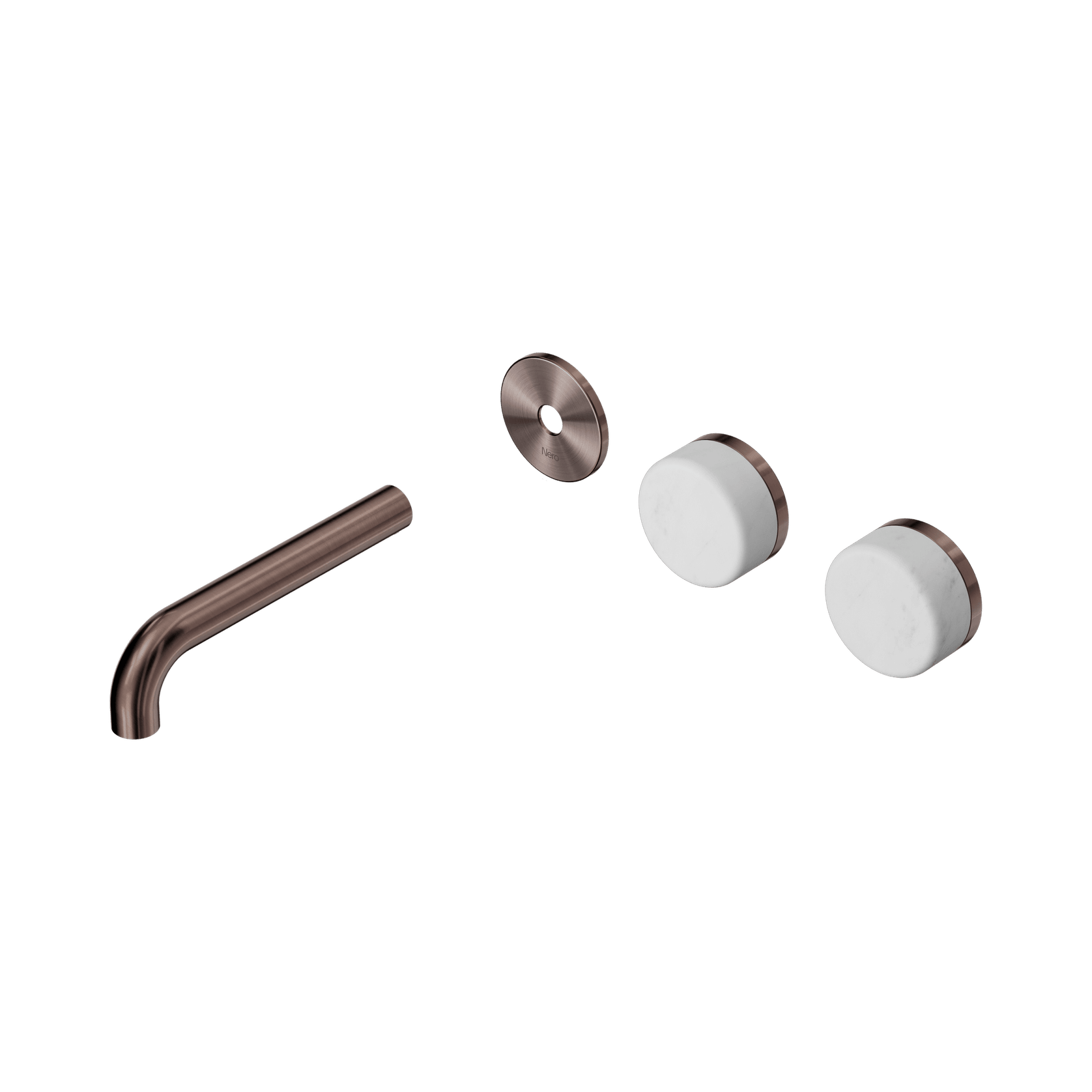 Serenity Wall Basin 160mm Offspout + Carrara Handle Brushed Bronze gallery detail image