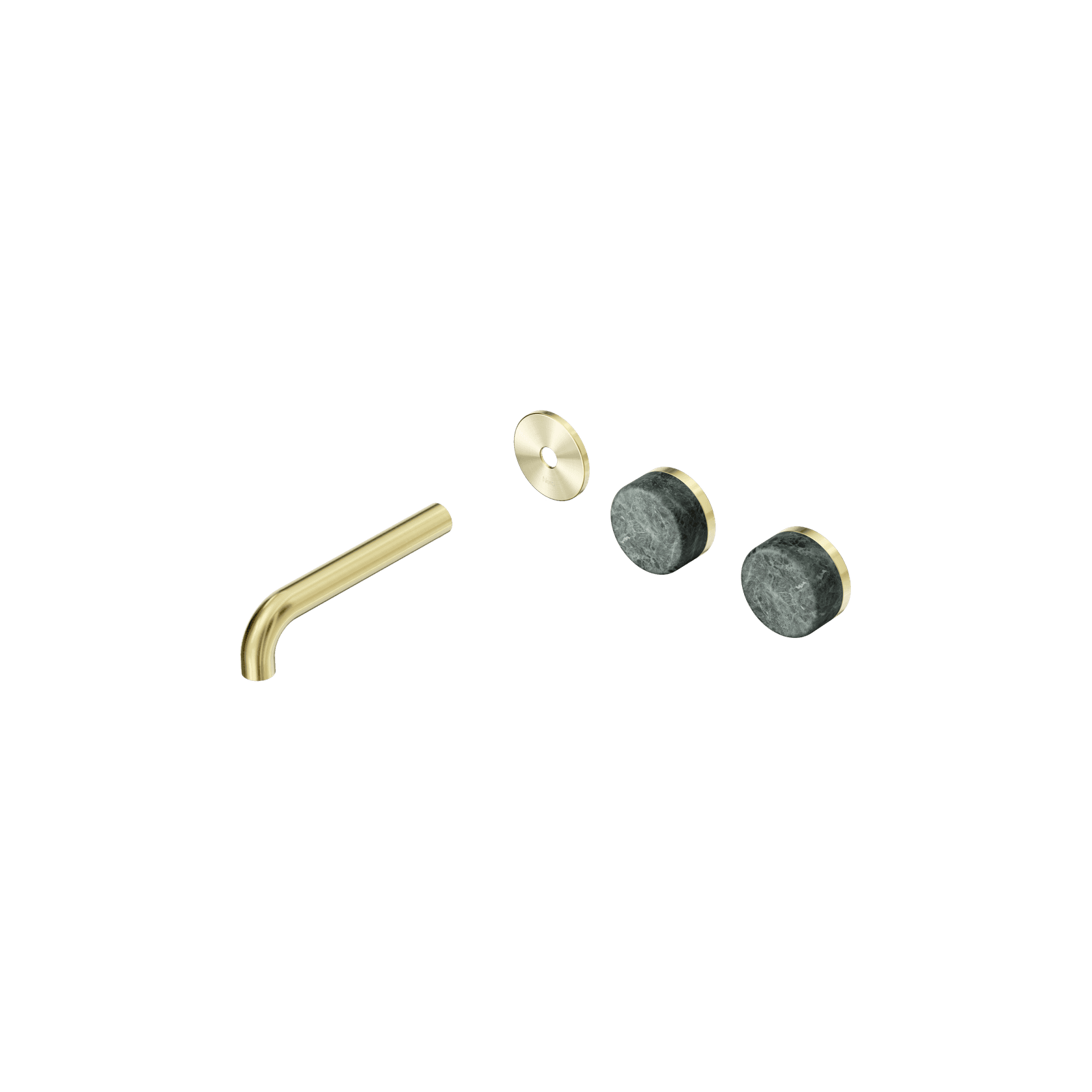 Serenity Wall Basin 160mm Offspout + Verde Alpi Handle Brushed Gold gallery detail image