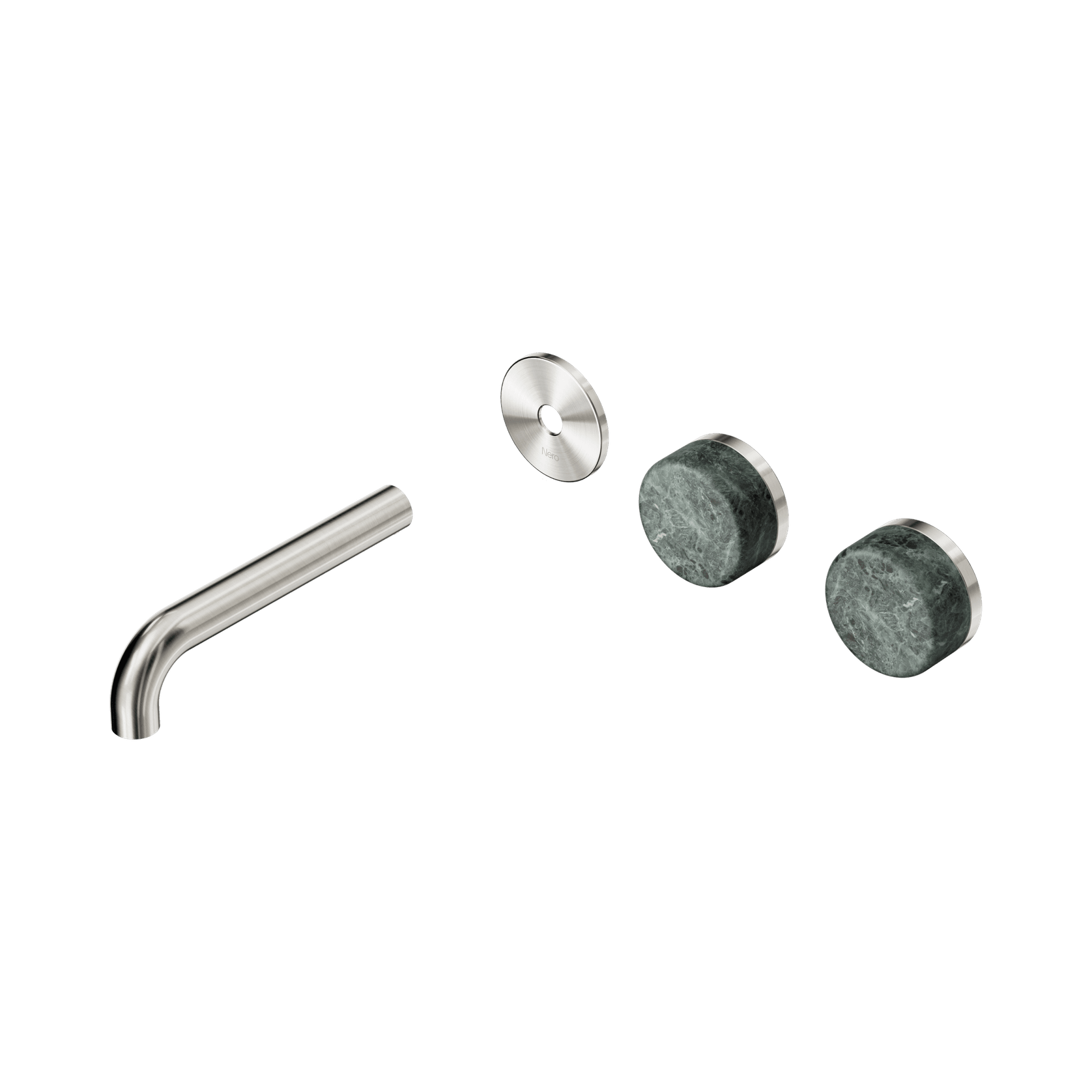 Serenity Wall Basin 160mm Offspout + Verde Alpi Handle Brushed Nickel gallery detail image