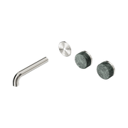 Serenity Wall Basin 160mm Offspout + Verde Alpi Handle Brushed Nickel gallery detail image