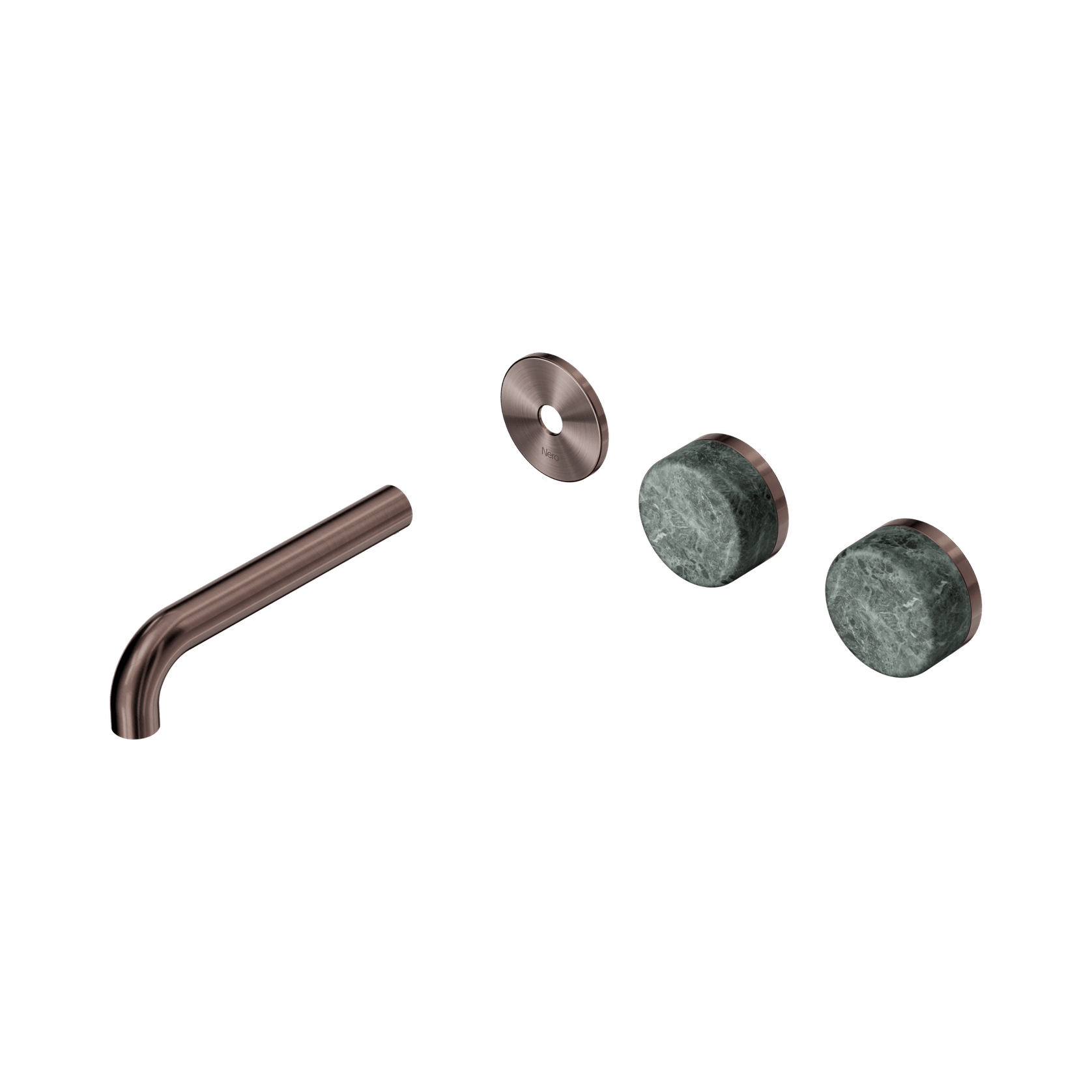 Serenity Wall Basin 160mm Offspout + Verde Alpi Handle Brushed Bronze gallery detail image