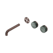 Serenity Wall Basin 160mm Offspout + Verde Alpi Handle Brushed Bronze gallery detail image