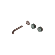 Serenity Wall Basin 160mm Offspout + Verde Alpi Handle Brushed Bronze gallery detail image