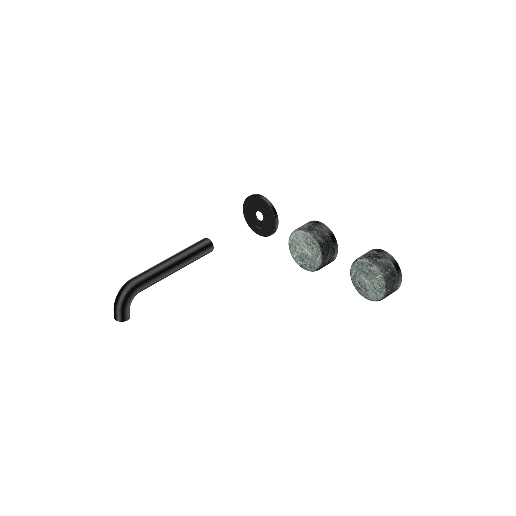 Serenity Wall Basin 160mm Offspout + Verde Alpi Handle Matte Black gallery detail image