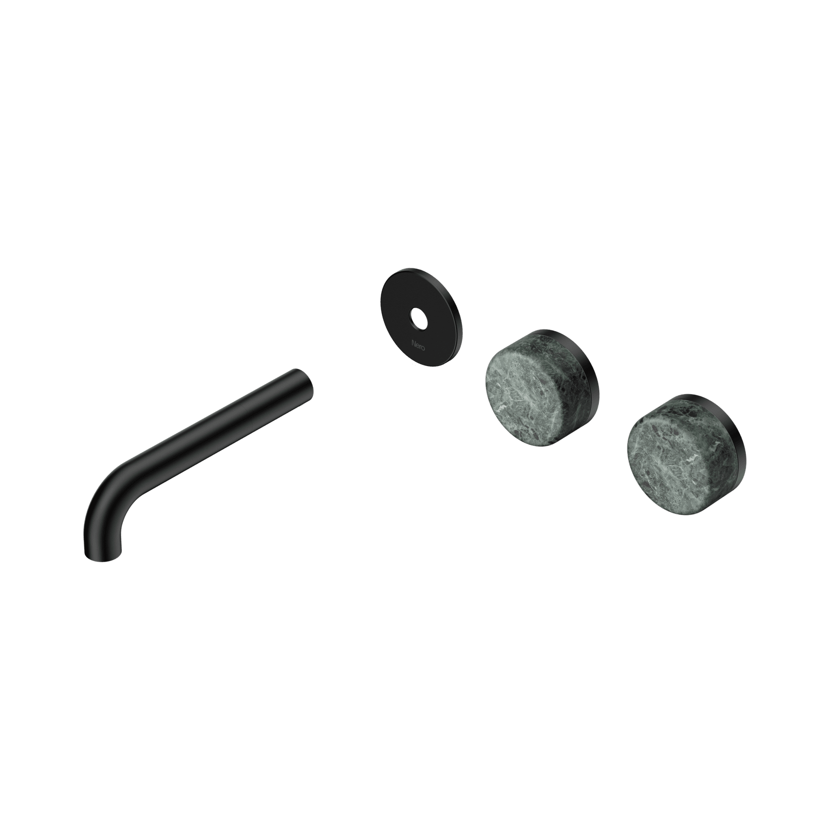 Serenity Wall Basin 160mm Offspout + Verde Alpi Handle Matte Black gallery detail image