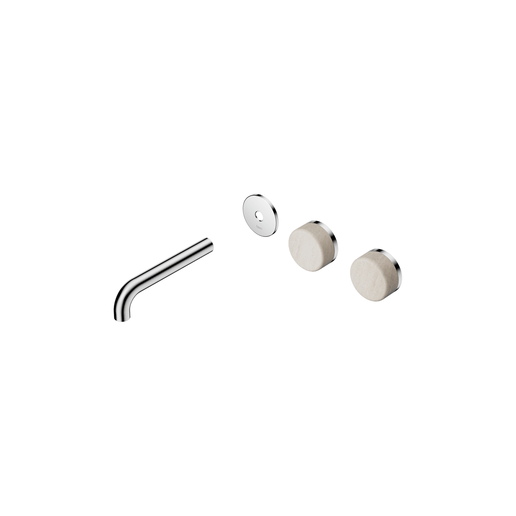 Serenity Wall Basin 160mm Offspout + Rome Travertine Handle Chrome gallery detail image