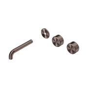 Serenity Wall Basin 160mm Offspout + Metal Handle Brushed Bronze gallery detail image