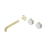 Serenity Wall Basin 185mm Offspout + Carrara Handle Brushed Gold gallery detail image