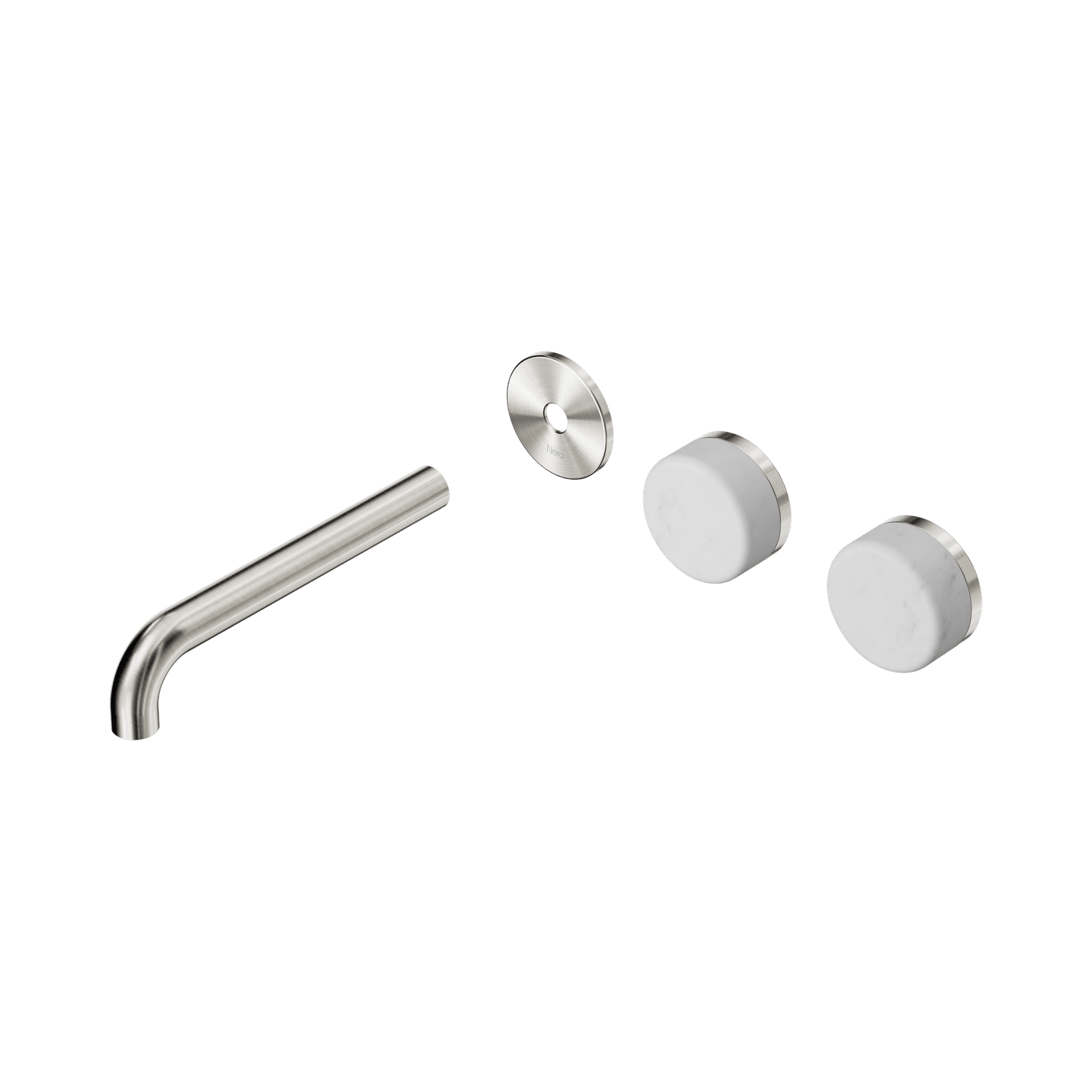 Serenity Wall Basin 185mm Offspout + Carrara Handle Brushed Nickel gallery detail image