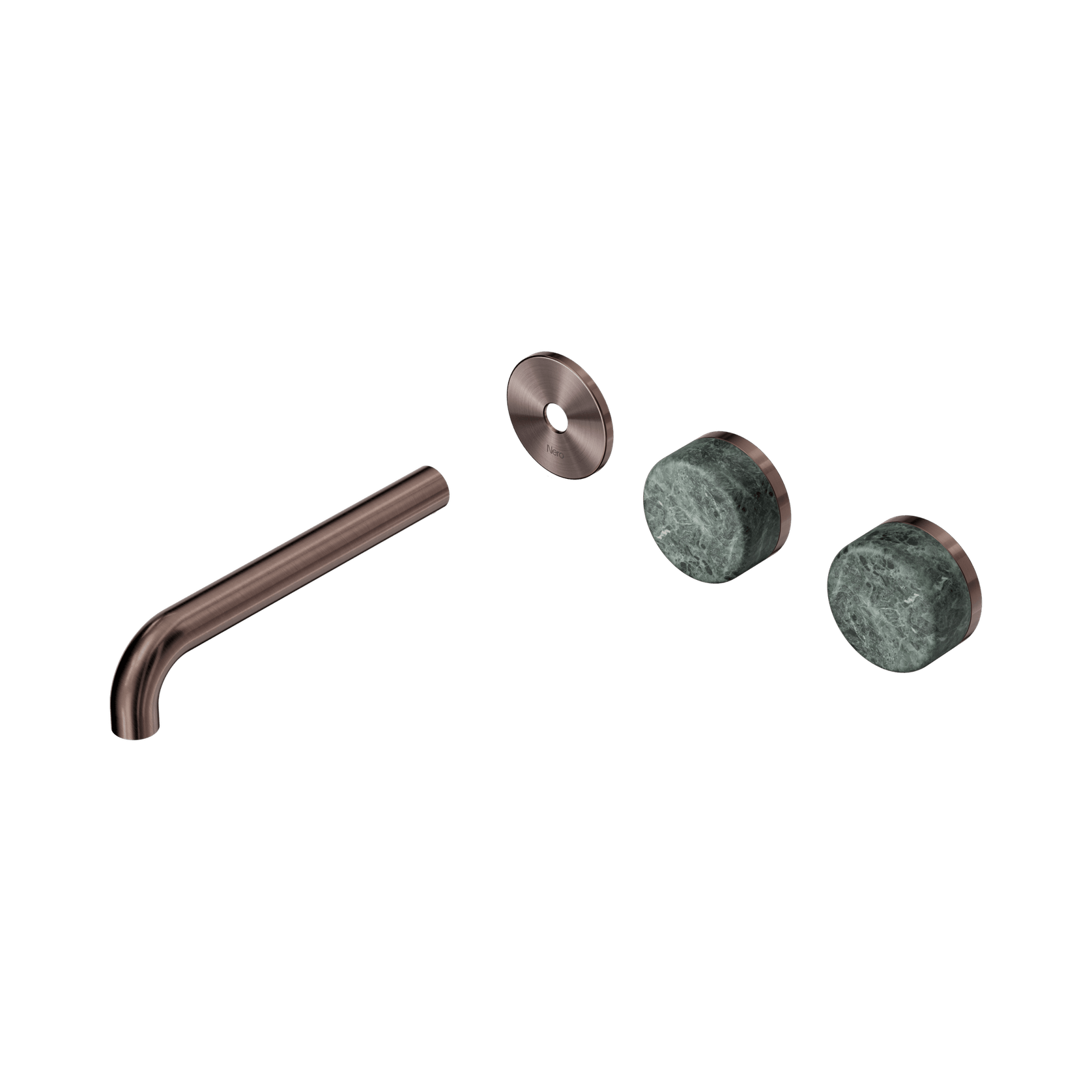 Serenity Wall Basin 185mm Offspout + Verde Alpi Handle Brushed Bronze gallery detail image