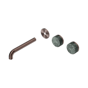 Serenity Wall Basin 185mm Offspout + Verde Alpi Handle Brushed Bronze gallery detail image