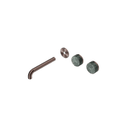 Serenity Wall Basin 185mm Offspout + Verde Alpi Handle Brushed Bronze gallery detail image