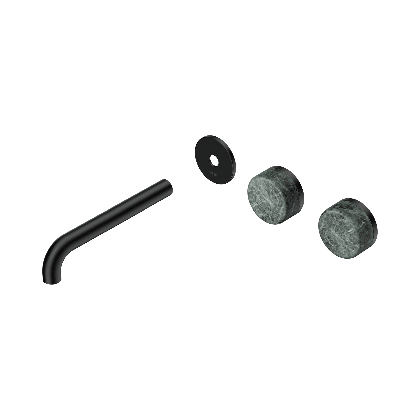 Serenity Wall Basin 185mm Offspout + Verde Alpi Handle Matte Black gallery detail image