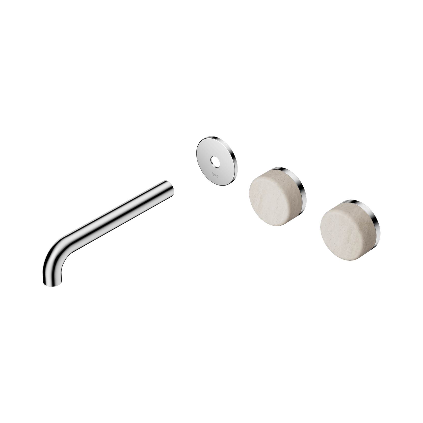 Serenity Wall Basin 185mm Offspout + Rome Travertine Handle Chrome gallery detail image