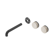 Serenity Wall Basin 185mm Offspout + Rome Travertine Handle Gun Metal gallery detail image