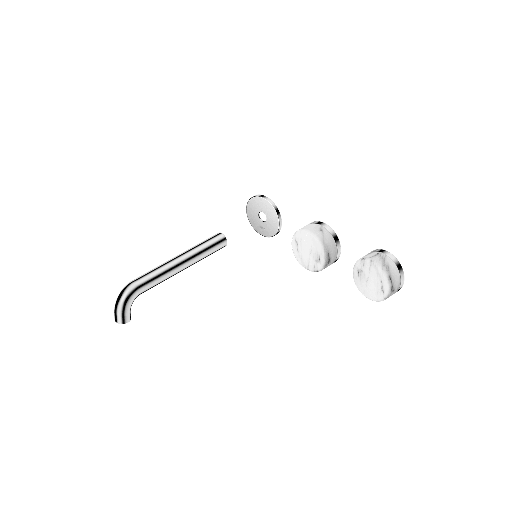 Serenity Wall Basin 185mm Offspout + Arabescato Corchia Handle Chrome gallery detail image