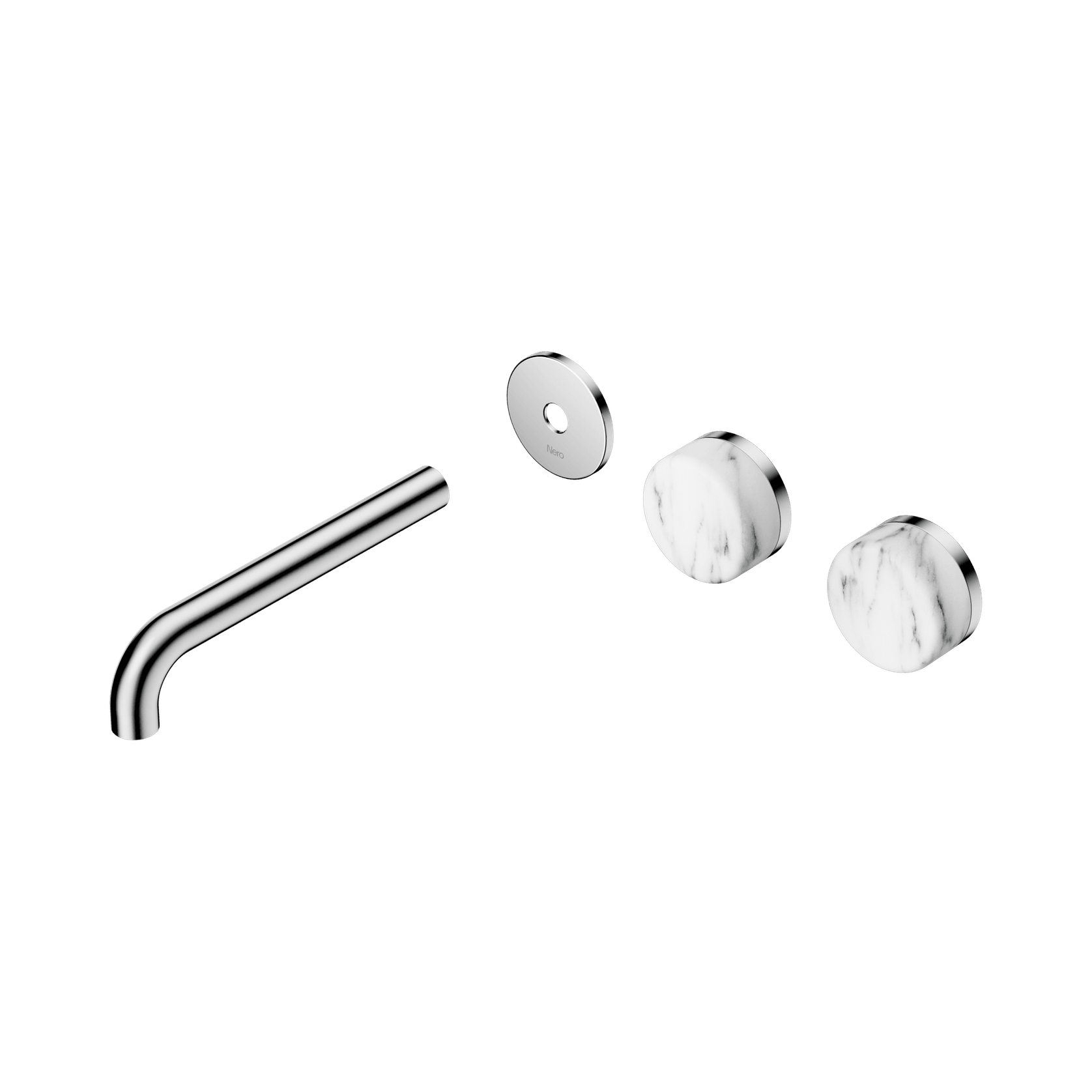 Serenity Wall Basin 185mm Offspout + Arabescato Corchia Handle Chrome gallery detail image