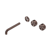 Serenity Wall Basin 185mm Offspout + Metal Handle Brushed Bronze gallery detail image