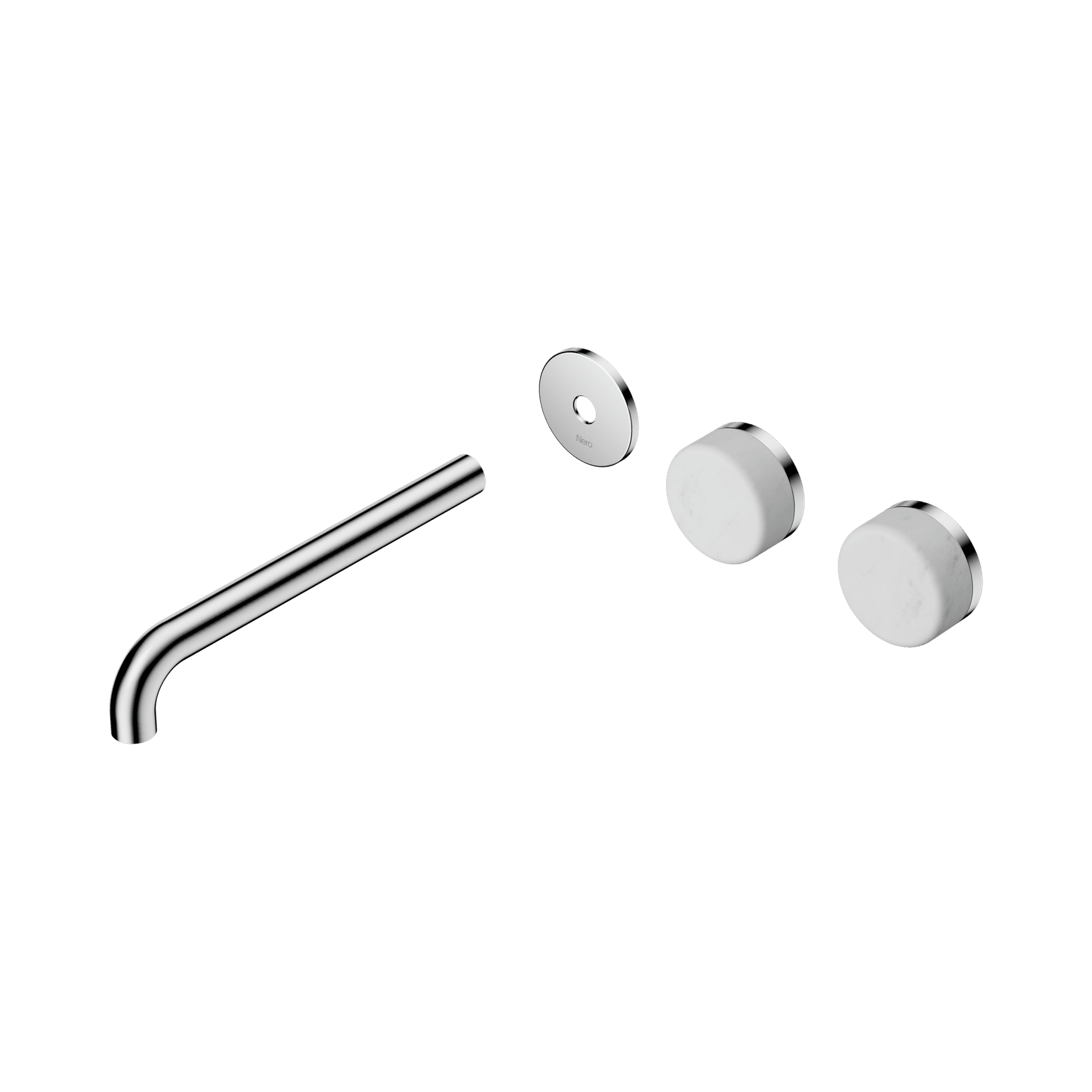 Serenity Wall Basin 220mm Offspout + Carrara Handle Chrome gallery detail image