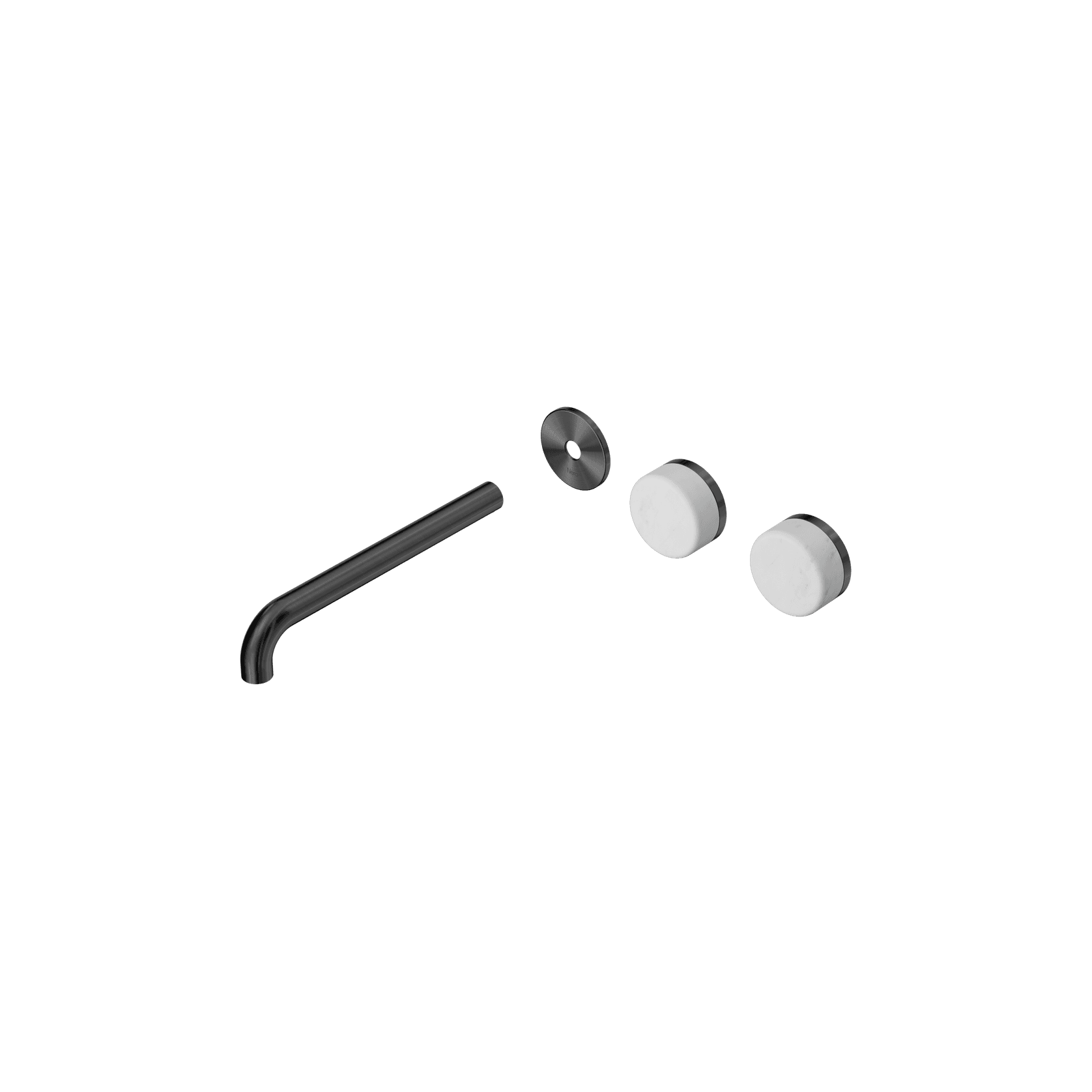 Serenity Wall Basin 220mm Offspout + Carrara Handle Gun Metal gallery detail image