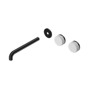 Serenity Wall Basin 220mm Offspout + Carrara Handle Matte Black gallery detail image