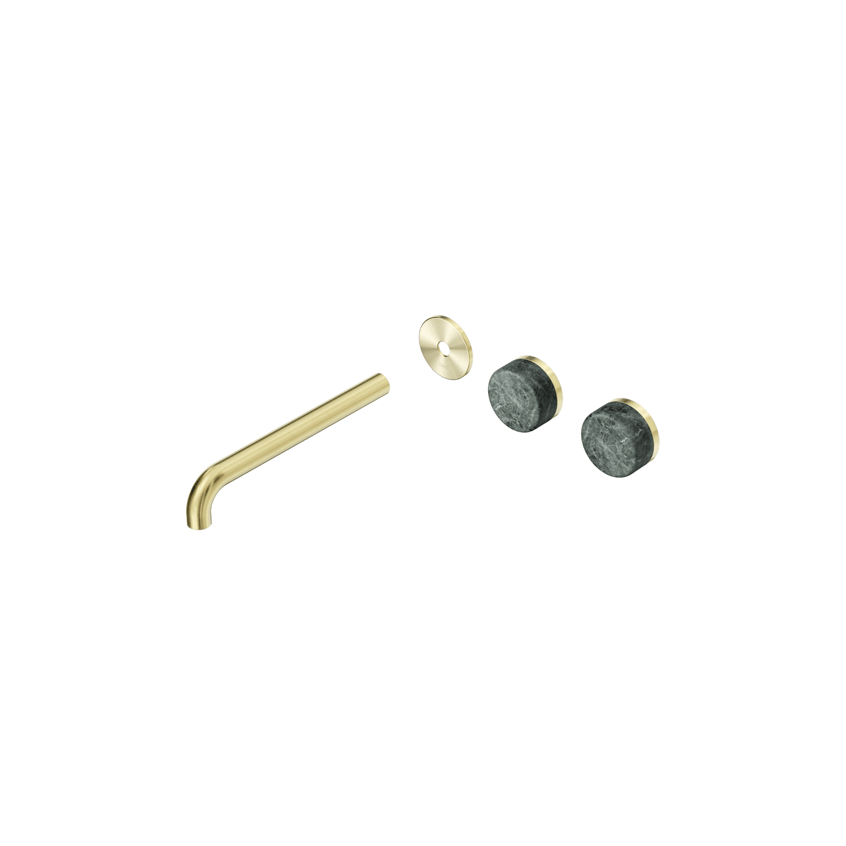 Serenity Wall Basin 220mm Offspout + Verde Alpi Handle Brushed Gold gallery detail image