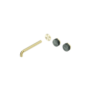 Serenity Wall Basin 220mm Offspout + Verde Alpi Handle Brushed Gold gallery detail image