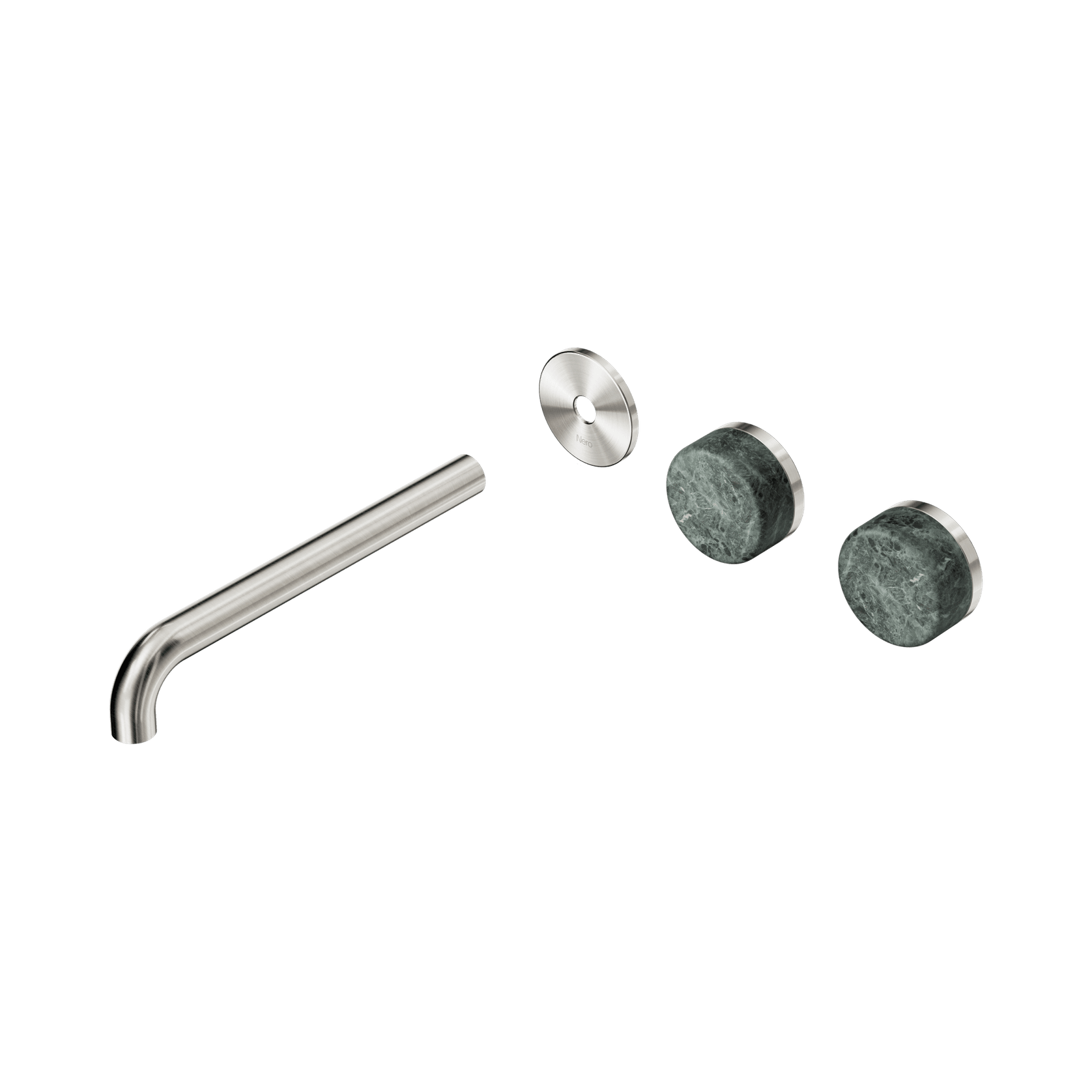 Serenity Wall Basin 220mm Offspout + Verde Alpi Handle Brushed Nickel gallery detail image