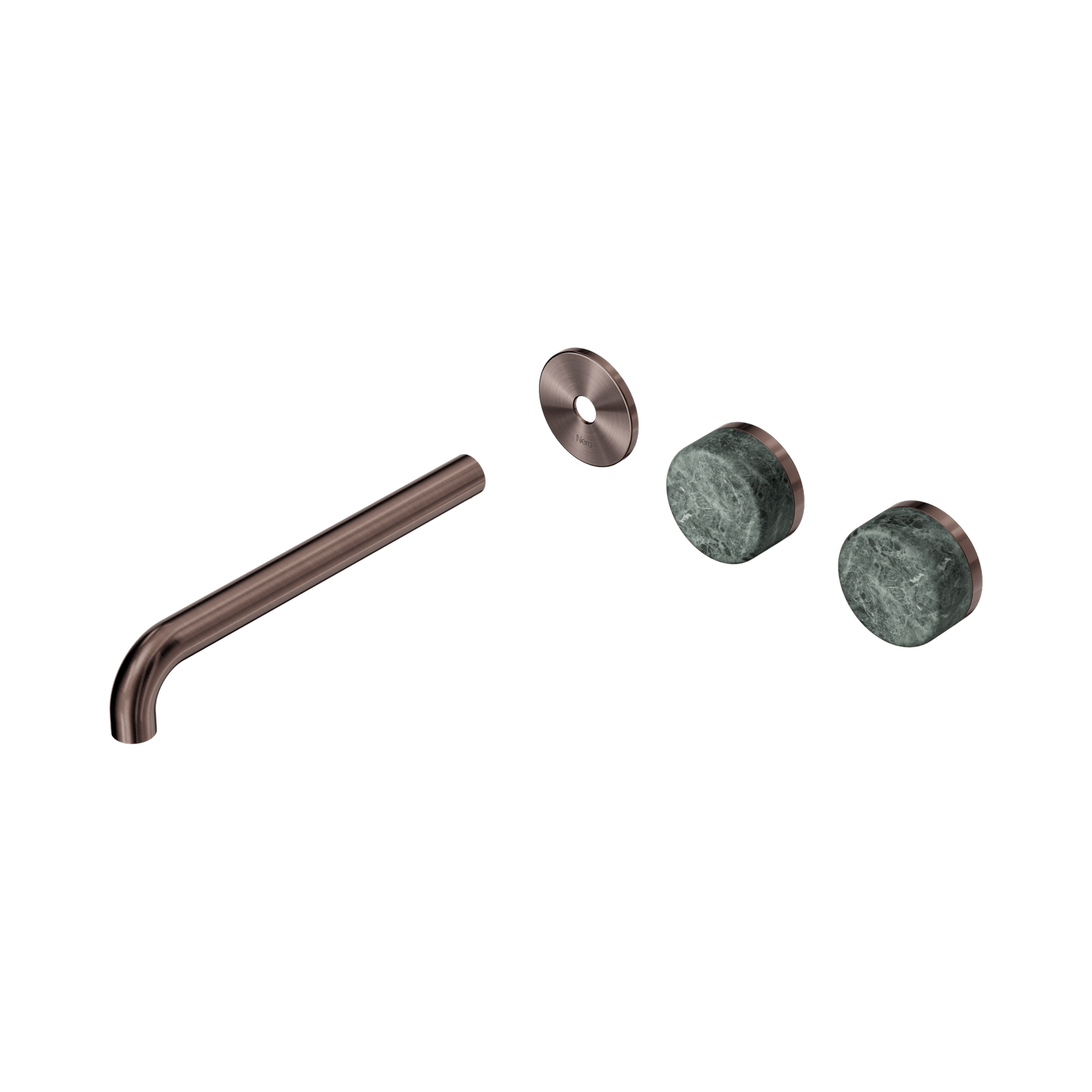 Serenity Wall Basin 220mm Offspout + Verde Alpi Handle Brushed Bronze gallery detail image