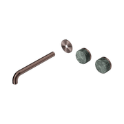 Serenity Wall Basin 220mm Offspout + Verde Alpi Handle Brushed Bronze gallery detail image