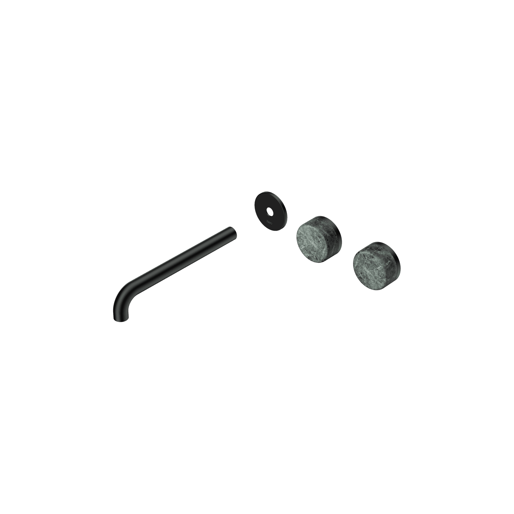 Serenity Wall Basin 220mm Offspout + Verde Alpi Handle Matte Black gallery detail image