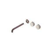 Serenity Wall Basin 220mm Offspout + Rome Travertine Handle Brushed Bronze gallery detail image